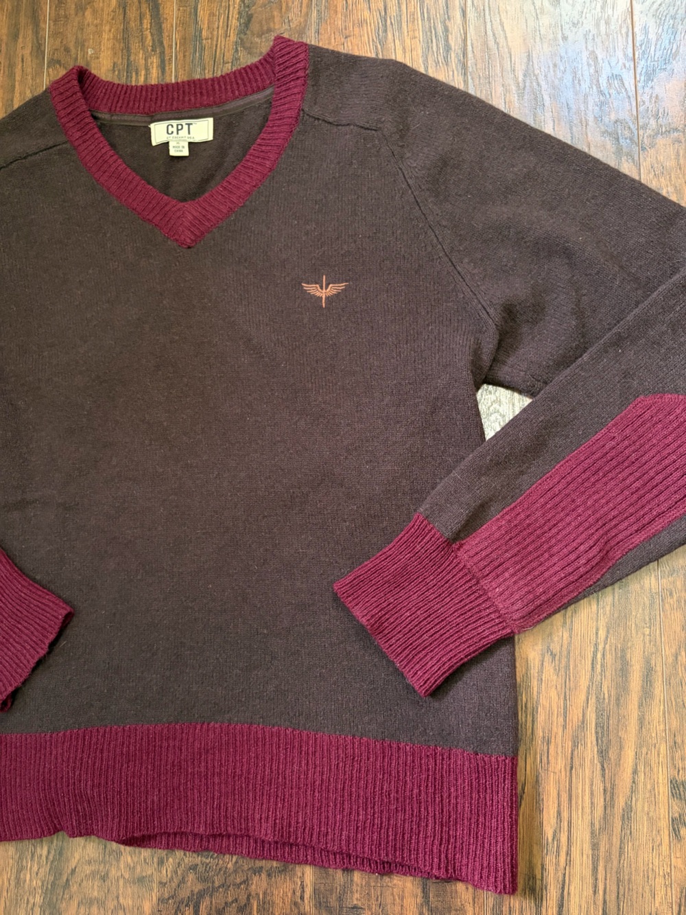 CPT Cockpit USA Lambswool V-neck Military Flight Inspired Sweater